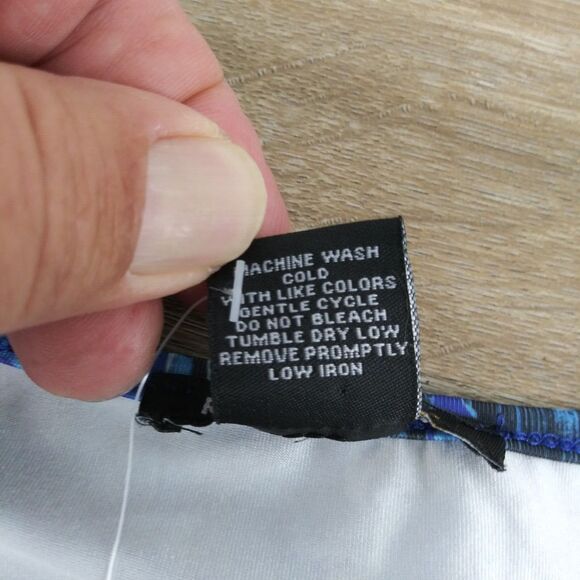 Robert Louis Shirt Womens Size L Blue Slit Sleeve Keyhole V-Neck Pullover Blouse - Picture 6 of 8